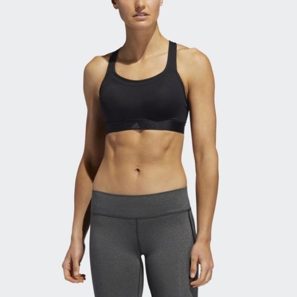 NWT Adidas Stronger For It Racerback Bra in Black - Picture 1 of 7